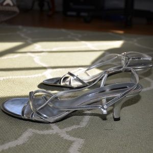 Bandolino Silver Formal Womens Silver Sandals Size 7.5
